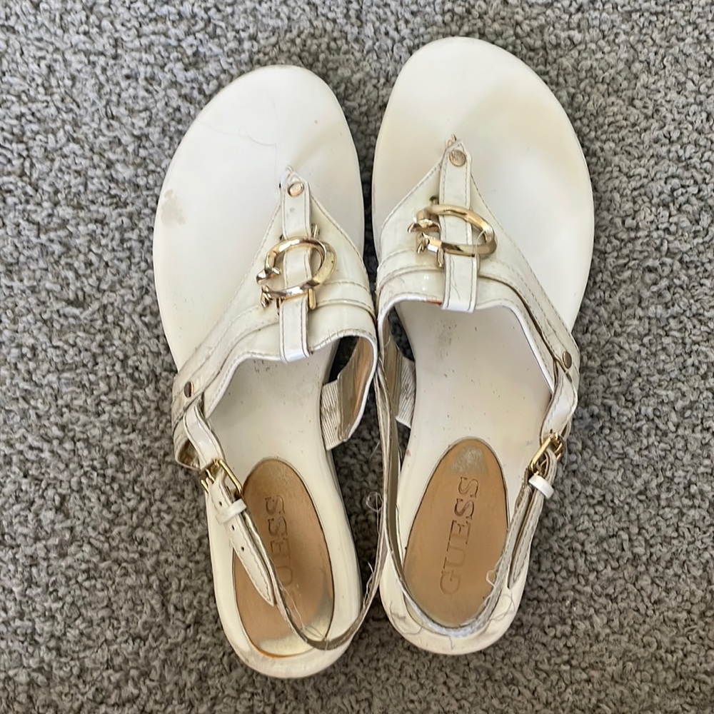 Guess White Vintage Sandals